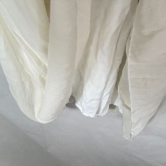 Abercrombie & Fitch Ivory White Gauzy Halter Sleeveless Strappy Mini Dress Sz S - Picture 15 of 16